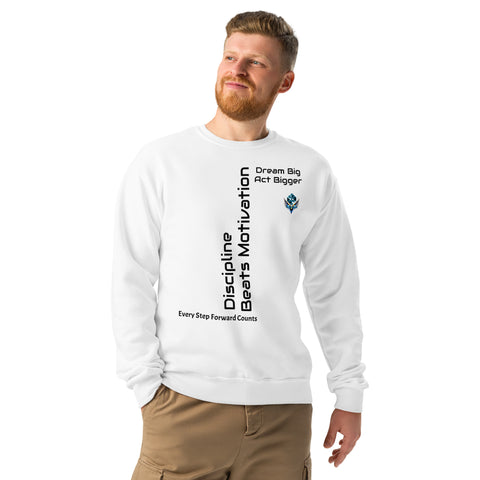Dream Big Act Bigger – Discipline Crew Neck Sweatshirt by XGuidance White 7