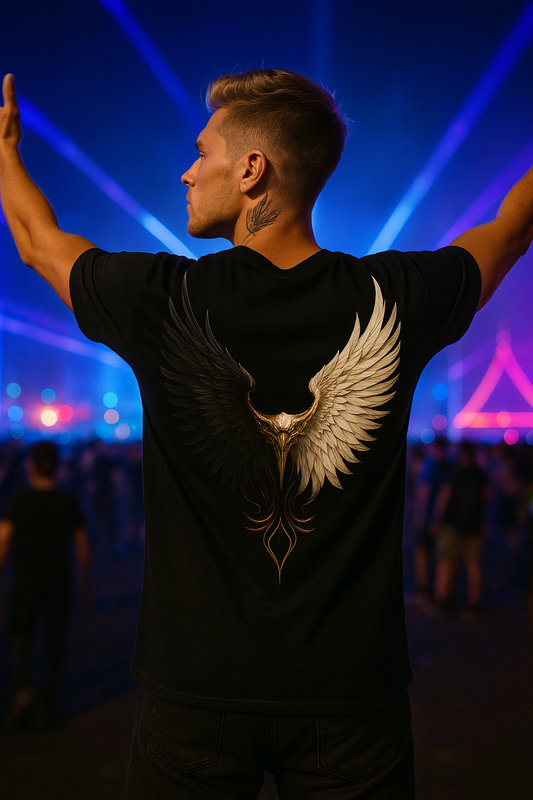 Dual Wings T-Shirt, Cosmic Festival T-Shirts by XGuidance XS 1