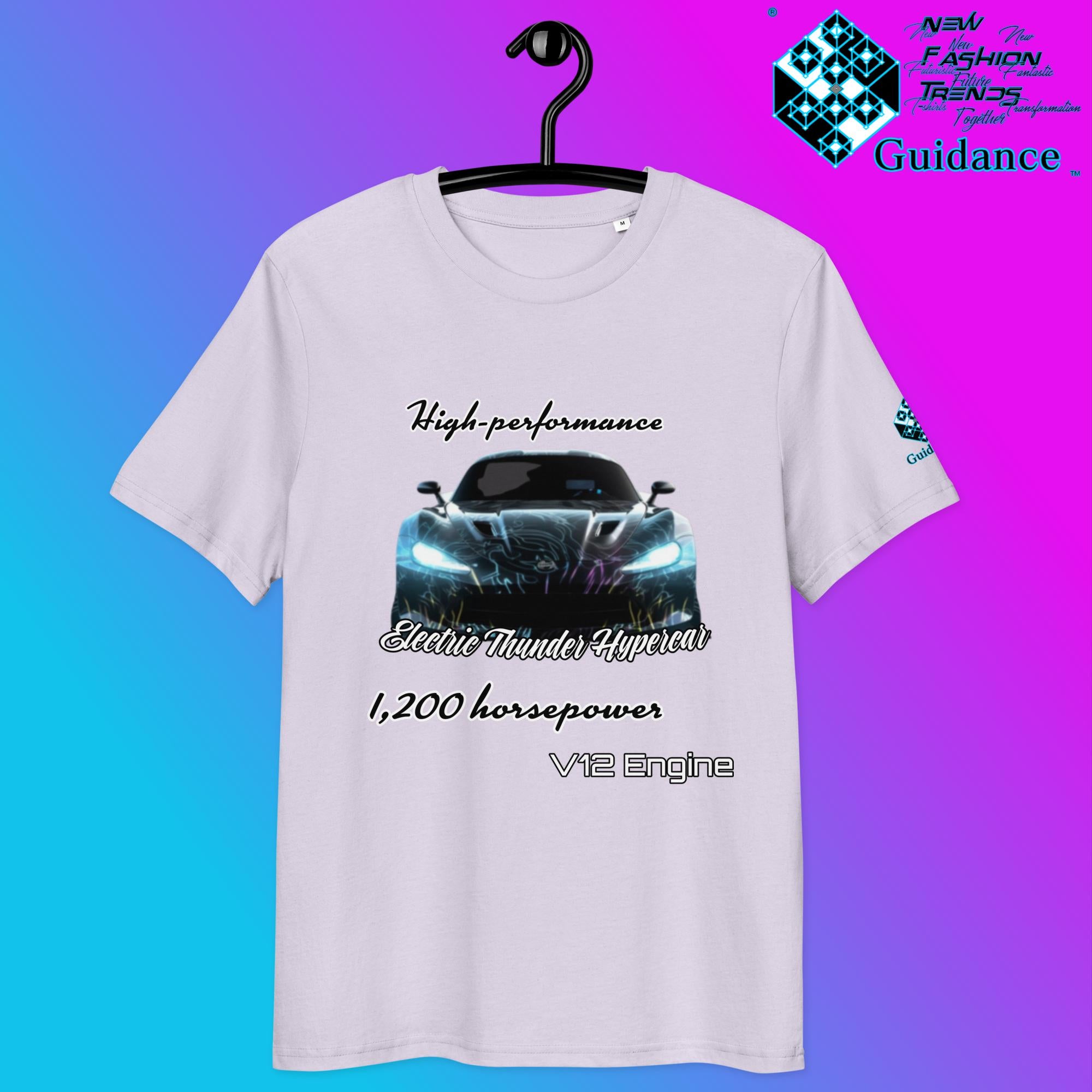 Electric Thunder Hypercar Tee – V12 Power & Neon Style by XGuidance Lavender 7