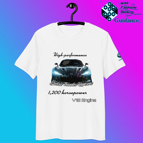 Electric Thunder Hypercar Tee – V12 Power & Neon Style by XGuidance White 9