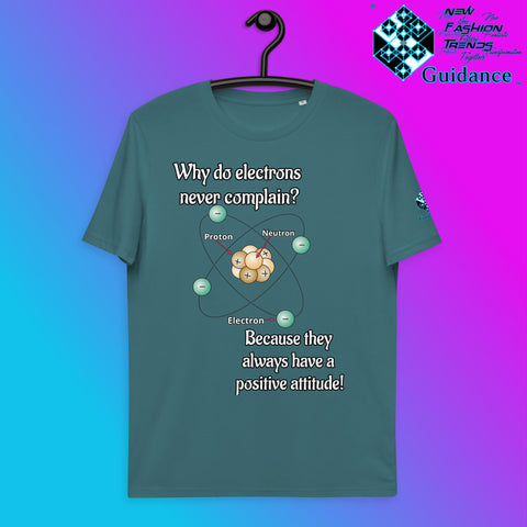 Electrons Positive Attitude T-Shirt with Science Humor by XGuidance Stargazer 8