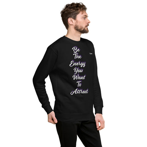 Energy Premium Sweatshirt – “Be the Energy” Quote Hoodie by XGuidance Black 23