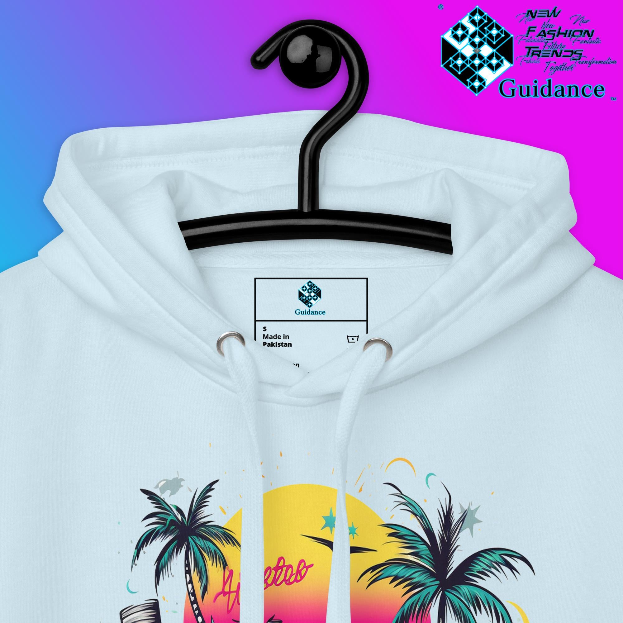 Enjoy Life Hoodie with Colorful Retro Design by XGuidance Black 14