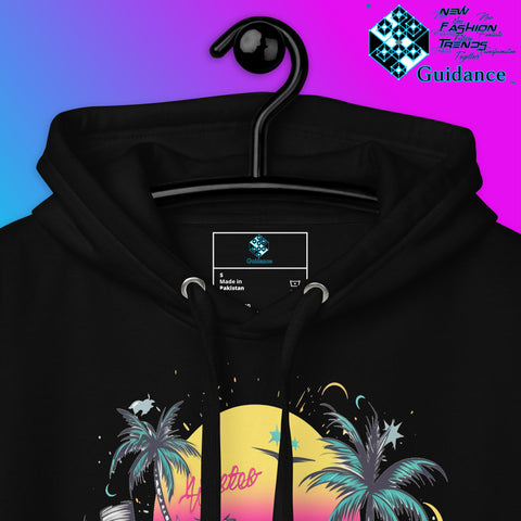 Enjoy Life Hoodie with Colorful Retro Design by XGuidance Black 15