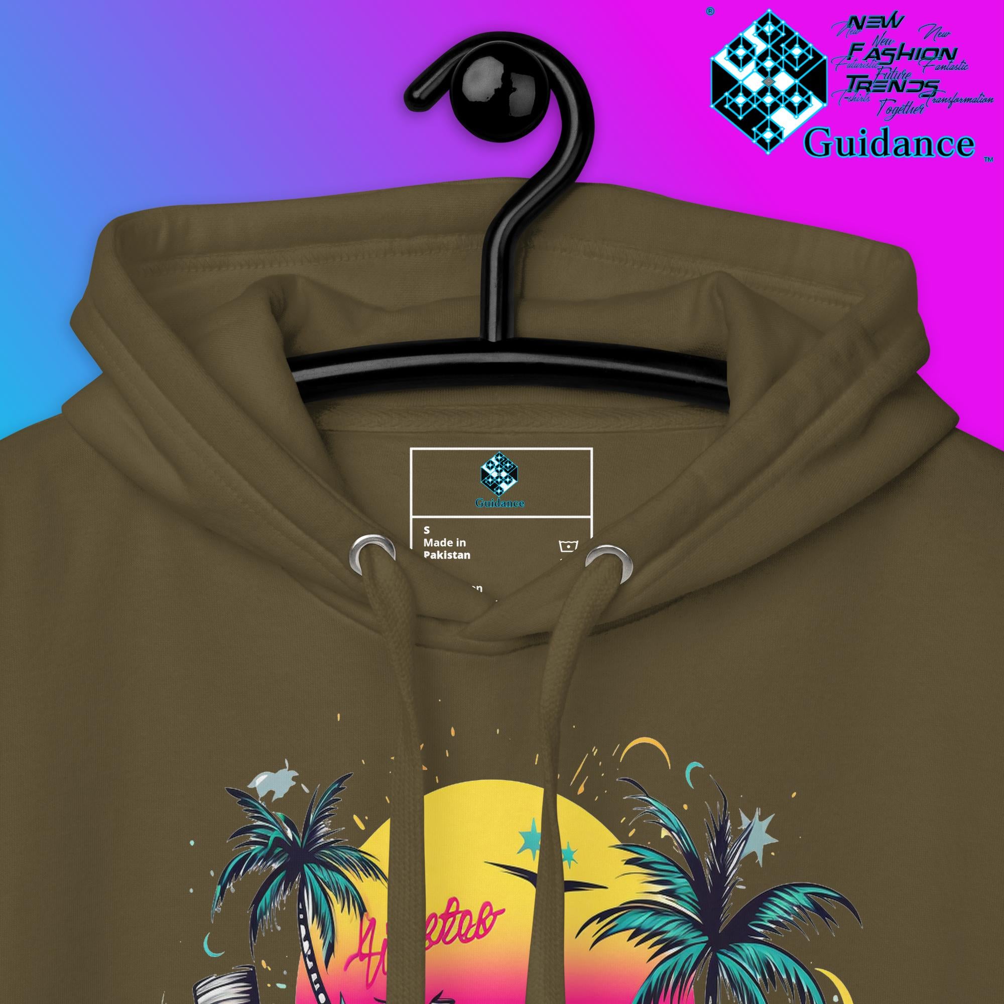 Enjoy Life Hoodie with Colorful Retro Design by XGuidance Black 19