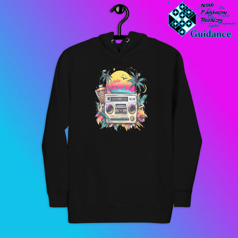 Enjoy Life Hoodie with Colorful Retro Design by XGuidance Black 3