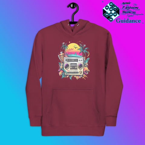 Enjoy Life Hoodie with Colorful Retro Design by XGuidance Maroon 6