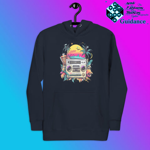 Enjoy Life Hoodie with Colorful Retro Design by XGuidance Navy Blazer 7