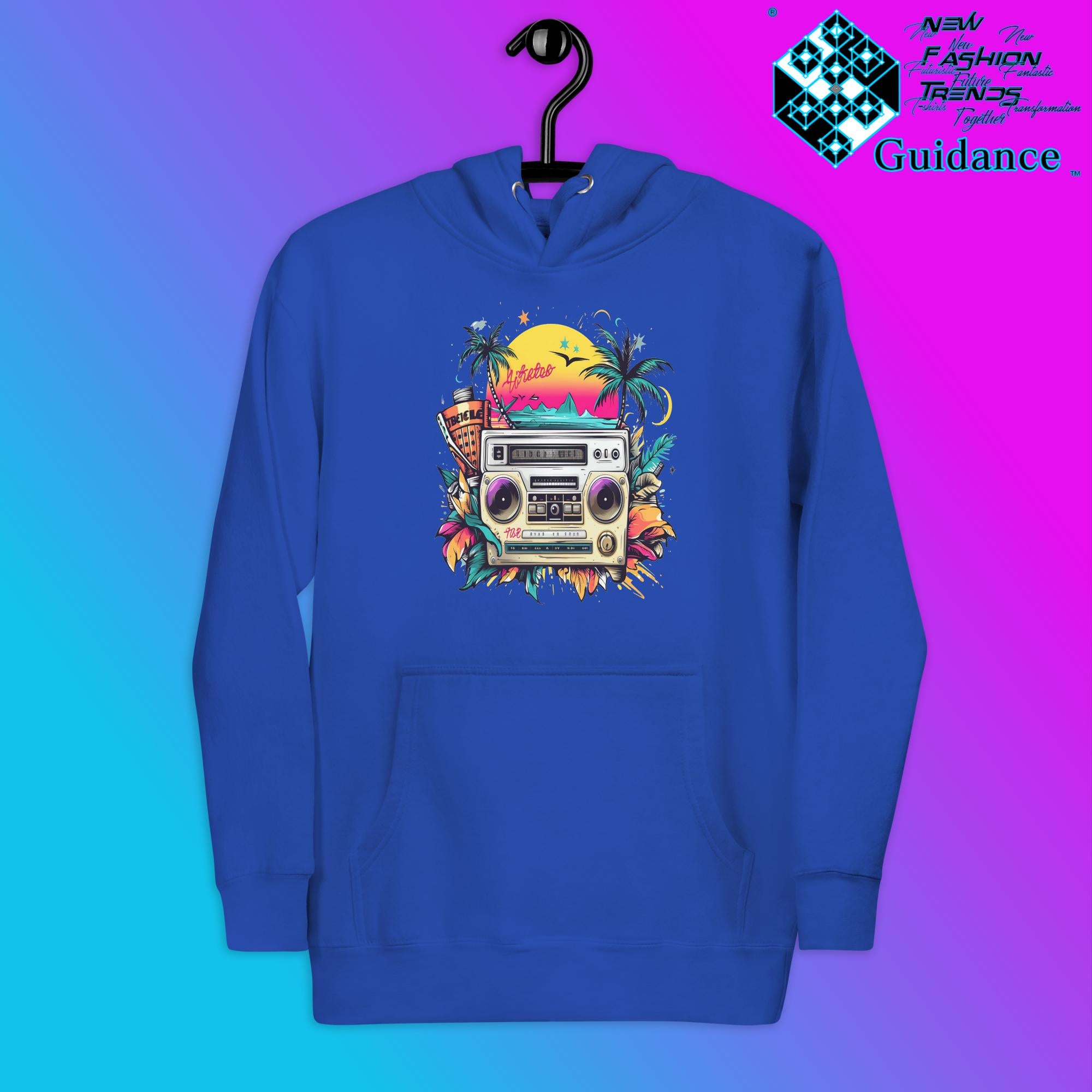 Enjoy Life Hoodie with Colorful Retro Design by XGuidance Team Royal 9