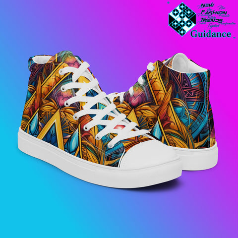 Eternity Sacred High Top Shoes – Sacred Geometry Sneakers by XGuidance Black 7