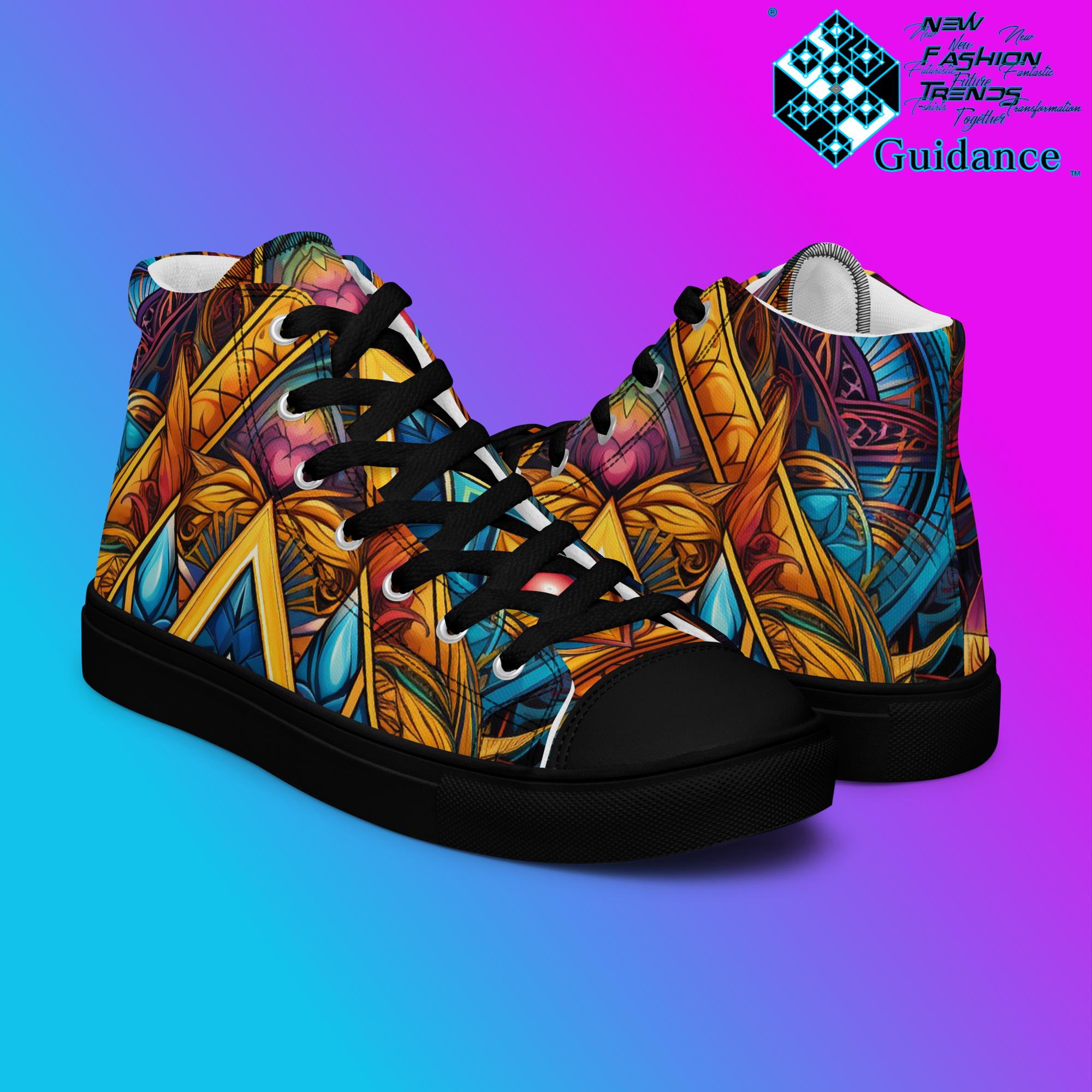 Eternity Sacred High Top Shoes – Sacred Geometry Sneakers by XGuidance Black 8