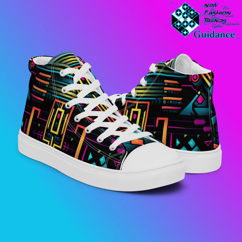Ethereal Circuitry – Futuristic Neon Sneakers Sneakers by XGuidance Black 7