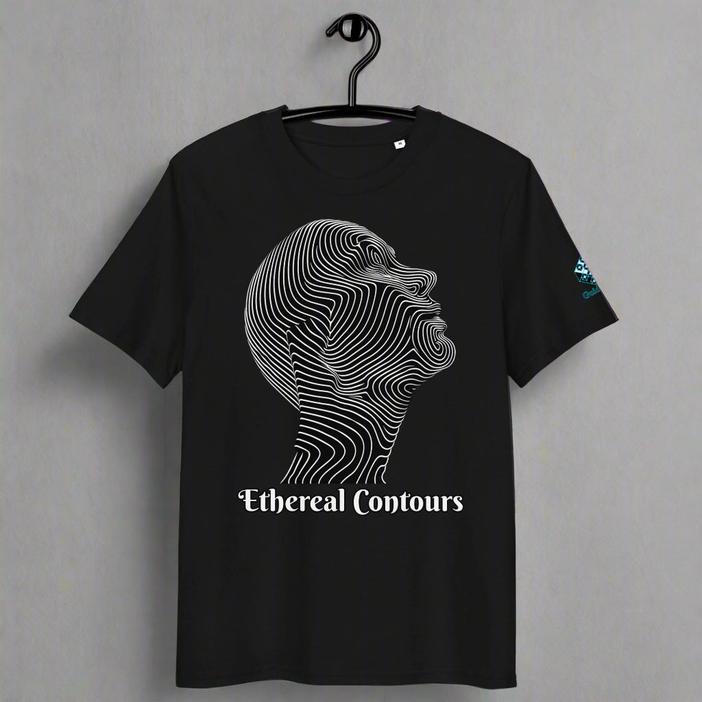 Ethereal Contours Tee – Flowing Lines of Inner Vision by XGuidance Black 1