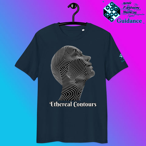 Ethereal Contours Tee – Flowing Lines of Inner Vision by XGuidance French Navy 11