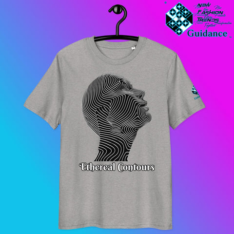 Ethereal Contours Tee – Flowing Lines of Inner Vision by XGuidance Heather Grey 12