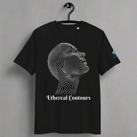Ethereal Contours Tee – Flowing Lines of Inner Vision by XGuidance Black 1