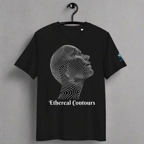 Ethereal Contours Tee – Flowing Lines of Inner Vision by XGuidance Black 1