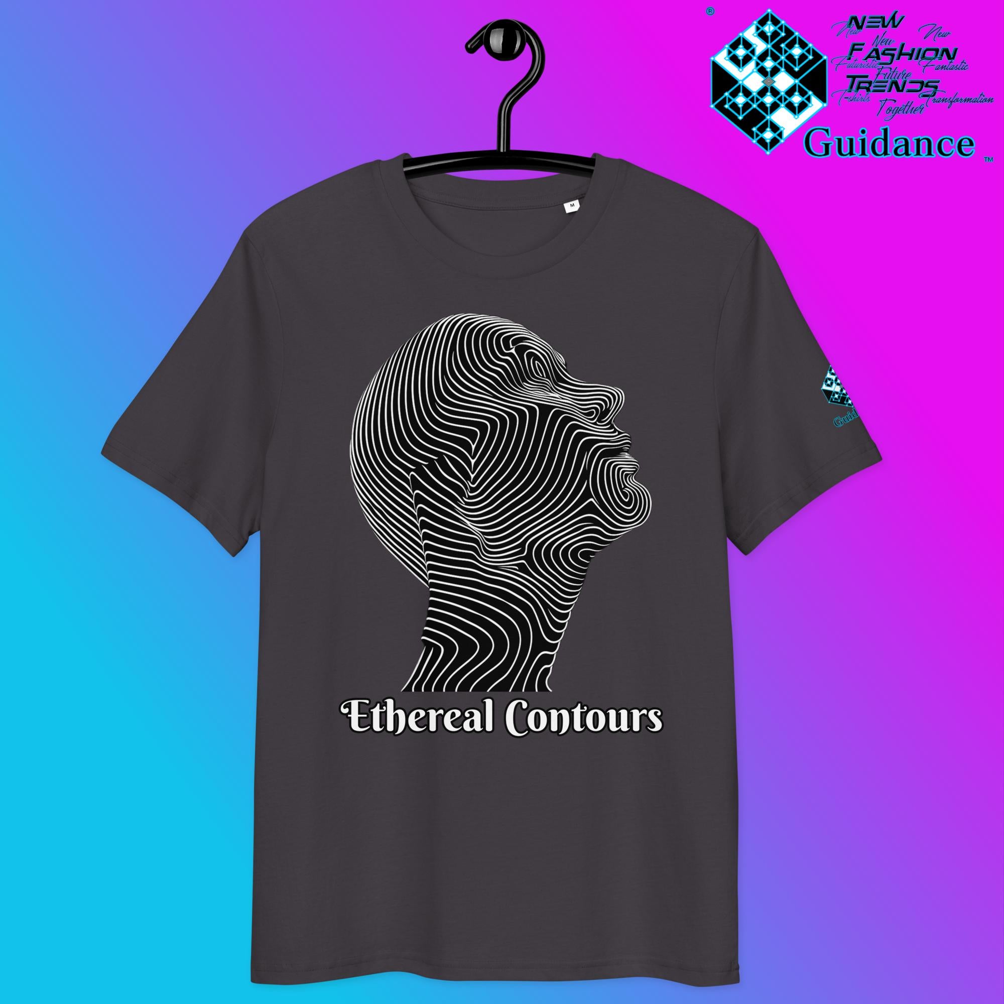 Ethereal Contours Tee – Flowing Lines of Inner Vision by XGuidance Anthracite 4