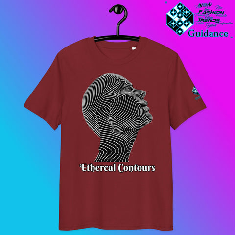 Ethereal Contours Tee – Flowing Lines of Inner Vision by XGuidance Burgundy 5