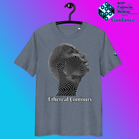 Ethereal Contours Tee – Flowing Lines of Inner Vision by XGuidance Dark Heather Blue 7