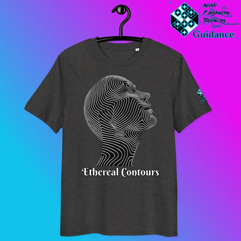 Ethereal Contours Tee – Flowing Lines of Inner Vision by XGuidance Dark Heather Grey 8