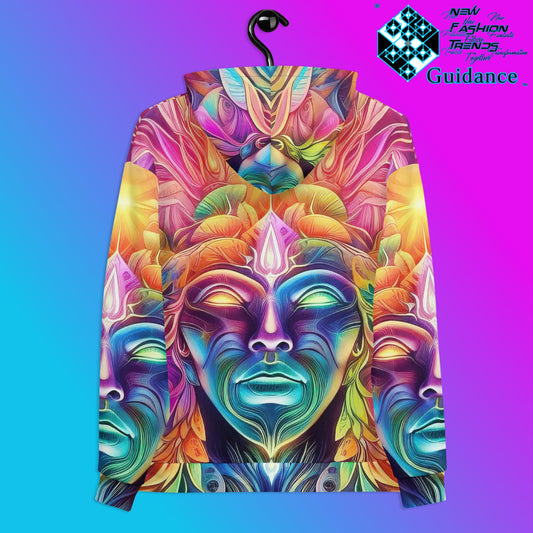 Ethereal Faces Hoodie with Multicolor Mind Design by XGuidance 2XS 2
