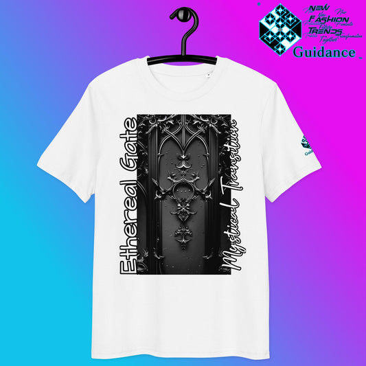 Ethereal Gate T-Shirt – Gothic Portal & Floral Mystery by XGuidance White 2