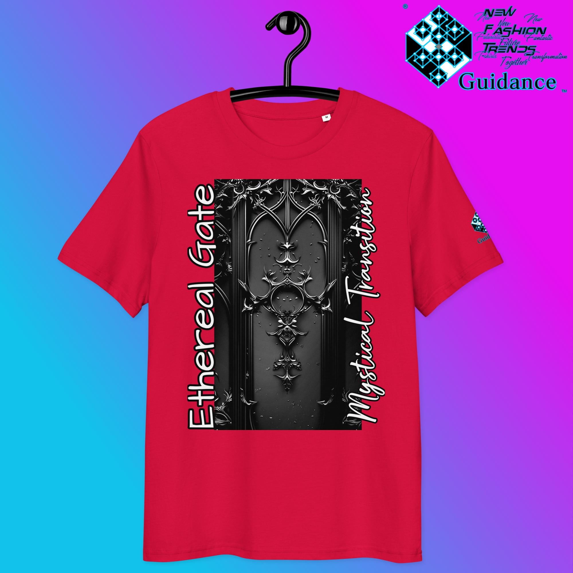 Ethereal Gate T-Shirt – Gothic Portal & Floral Mystery by XGuidance Red 3