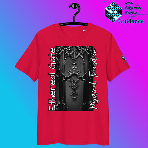 Ethereal Gate T-Shirt – Gothic Portal & Floral Mystery by XGuidance Red 3