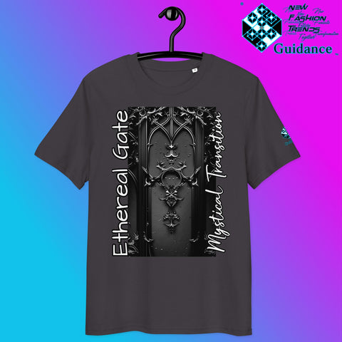 Ethereal Gate T-Shirt – Gothic Portal & Floral Mystery by XGuidance Anthracite 4