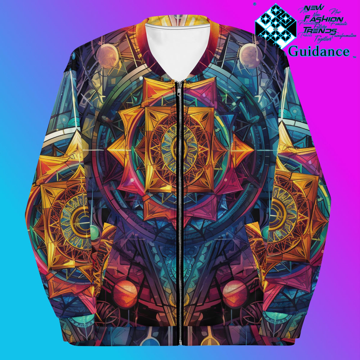 Ethereal Insight Bomber Jacket Vintage Festival by XGuidance XS 1