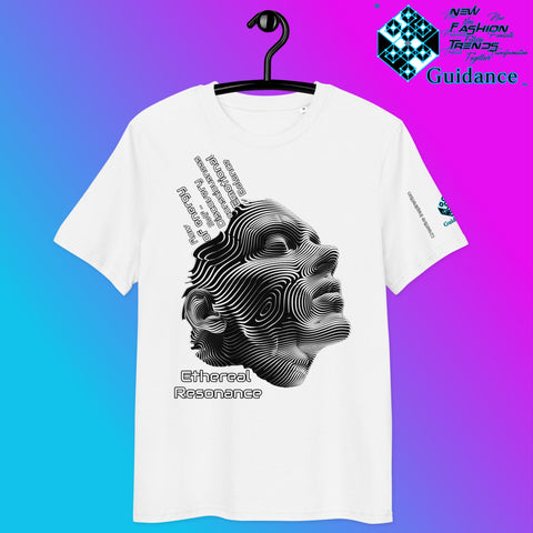 Ethereal Resonance T-Shirt – Abstract Face & Flowing Lines by XGuidance White 2
