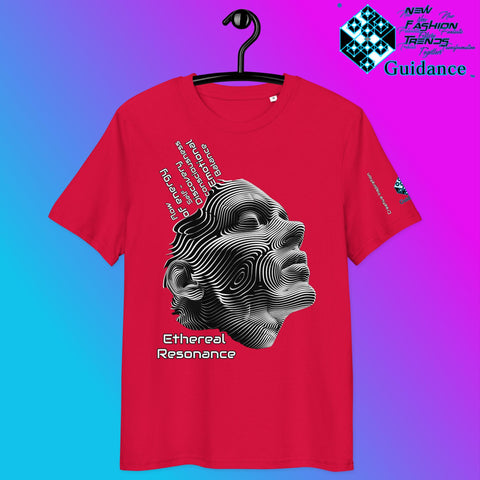 Ethereal Resonance T-Shirt – Abstract Face & Flowing Lines by XGuidance Red 3