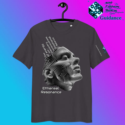 Ethereal Resonance T-Shirt – Abstract Face & Flowing Lines by XGuidance Anthracite 5