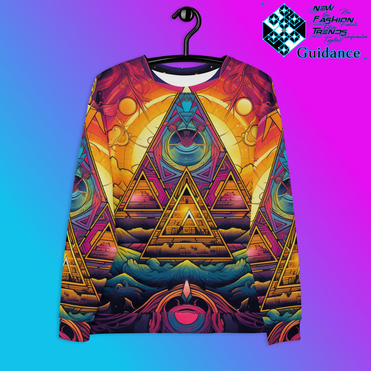 Ethereal Threads Sweatshirt – Geometric Festival Streetwear by XGuidance XS 1