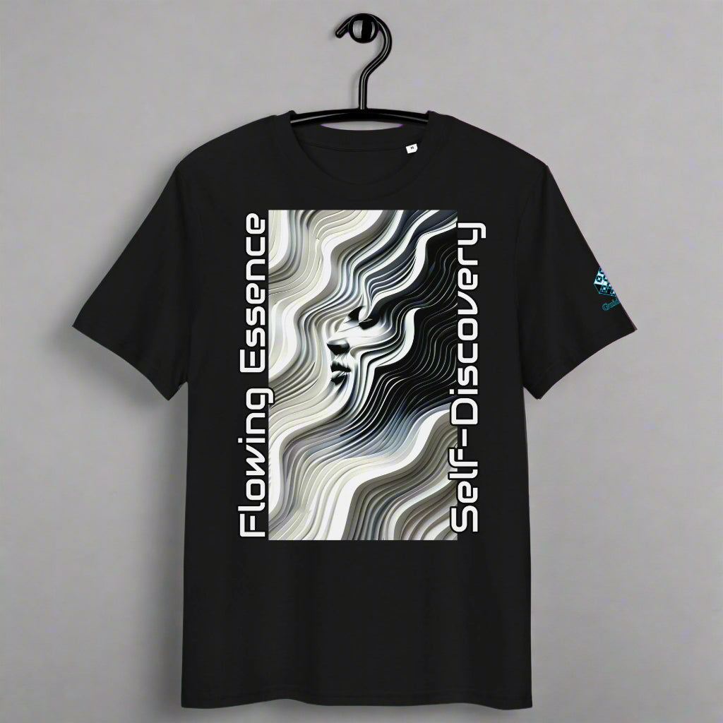 Flowing Essence T-Shirt – Abstract Face & Self-Discovery by XGuidance Black 1