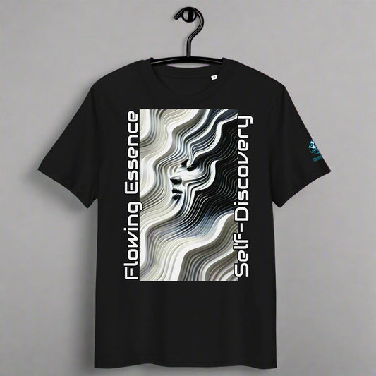 Flowing Essence T-Shirt – Abstract Face & Self-Discovery by XGuidance Black 1