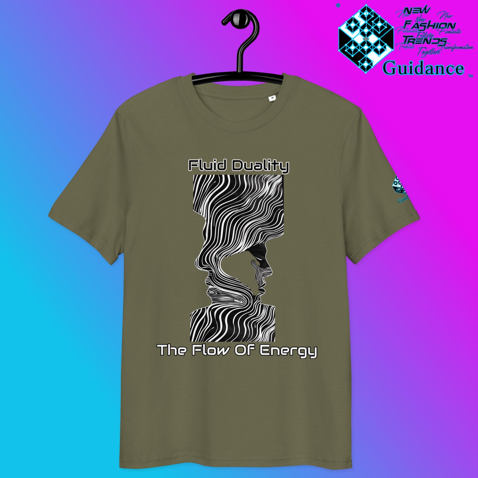Fluid Duality T-Shirt with Energy Flow by XGuidance Khaki 14