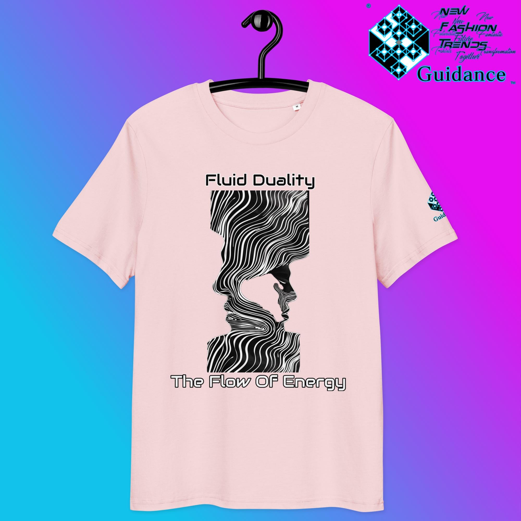Fluid Duality T-Shirt with Energy Flow by XGuidance Cotton Pink 7