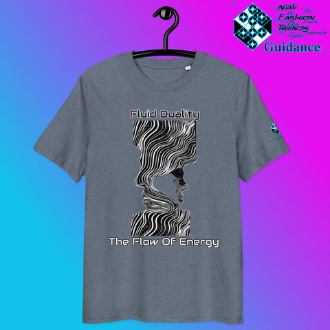 Fluid Duality T-Shirt with Energy Flow by XGuidance Dark Heather Blue 8