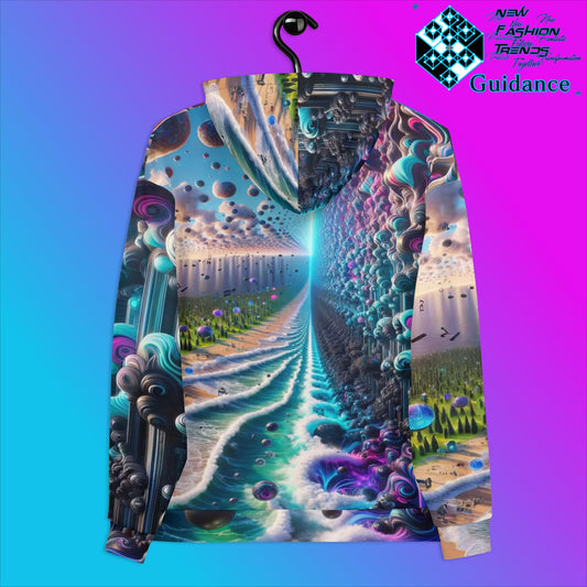 Fractal Fusion Hoodie with Duality Matrix Design by XGuidance 2XS 2
