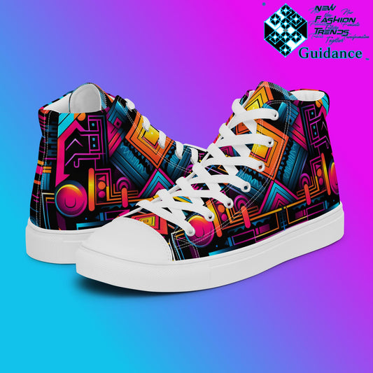 Galactic Convergence – Futuristic Neon Sneakers Sneakers by XGuidance White 1