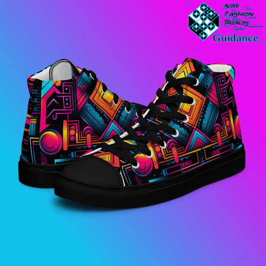 Galactic Convergence – Futuristic Neon Sneakers Sneakers by XGuidance Black 2