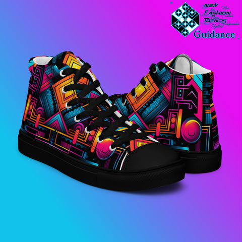 Galactic Convergence – Futuristic Neon Sneakers Sneakers by XGuidance Black 8