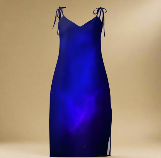 Galactic Goddess Festival Dress – Cosmic Blue Glow Dresses by XGuidance XS 1