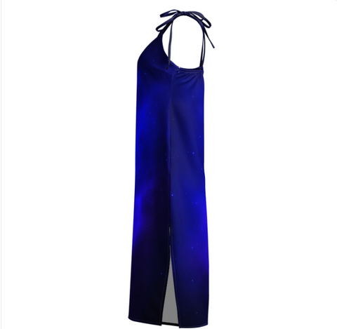 Galactic Goddess Festival Dress – Cosmic Blue Glow Dresses by XGuidance XS 4
