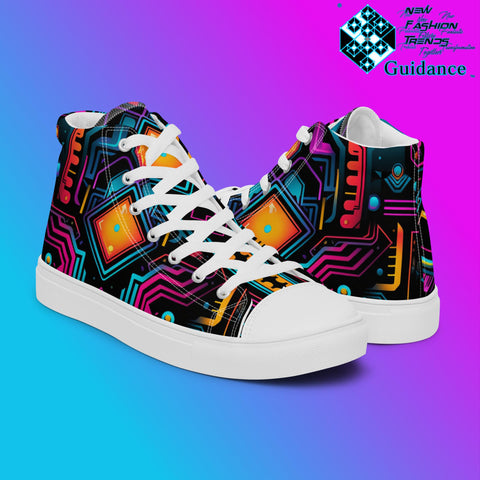 Galactic Synth – Futuristic Neon Sneakers Sneakers by XGuidance Black 6