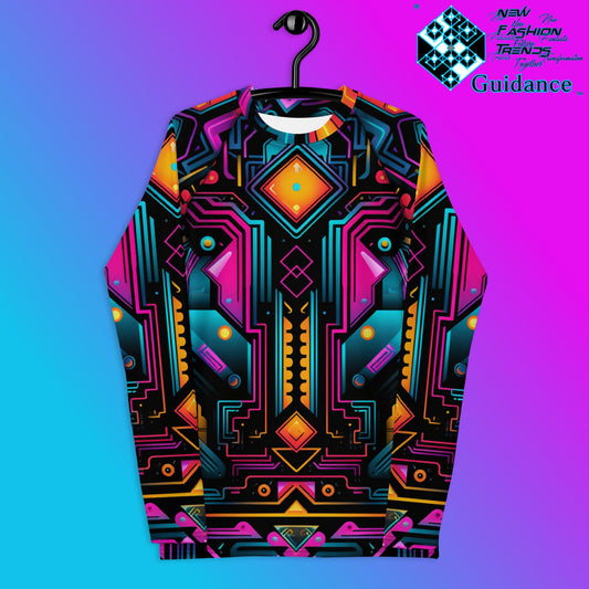 Galactic Synth Rash Guard Swim Shirt Rash Guard by XGuidance XS 1