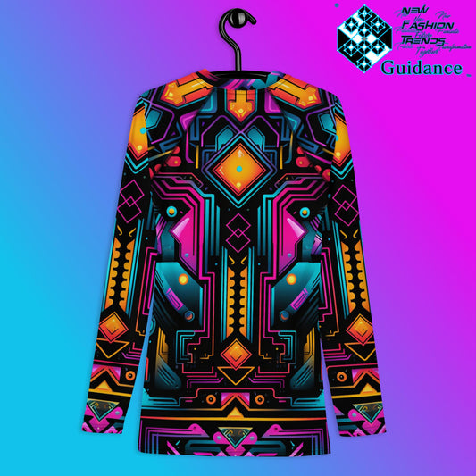 Galactic Synth Rash Guard Swim Shirt Rash Guard by XGuidance XS 2