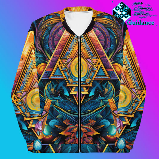 Geometric Chronicles Bomber Jacket Vintage Festival by XGuidance XS 1